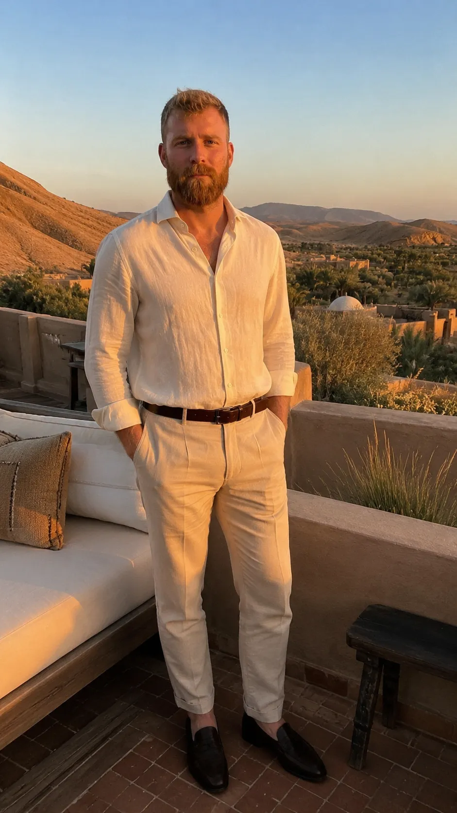 AI dating photo — golden-hour outdoors